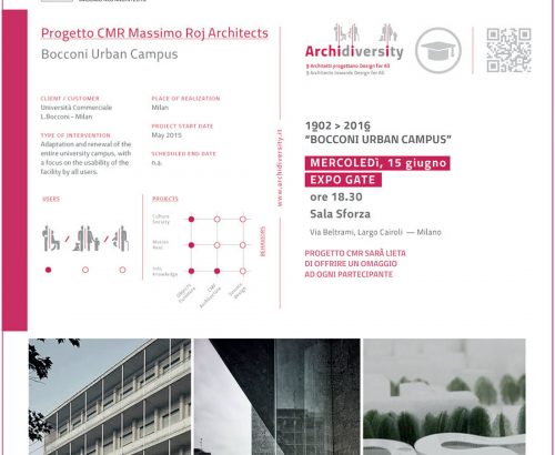 Progetto CMR at Archidiversity Progetto CMR at Archidiversity